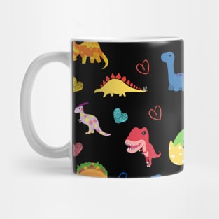 Funny Tacos and Dinosaur Face Mask, Tacos Mask, Dinosaur Mask,Graphic Print design. Mug